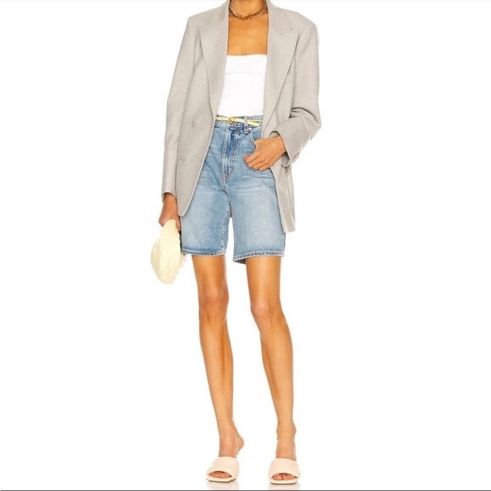 Slvrlake London high rise Bermuda denim shorts size 27 light wash